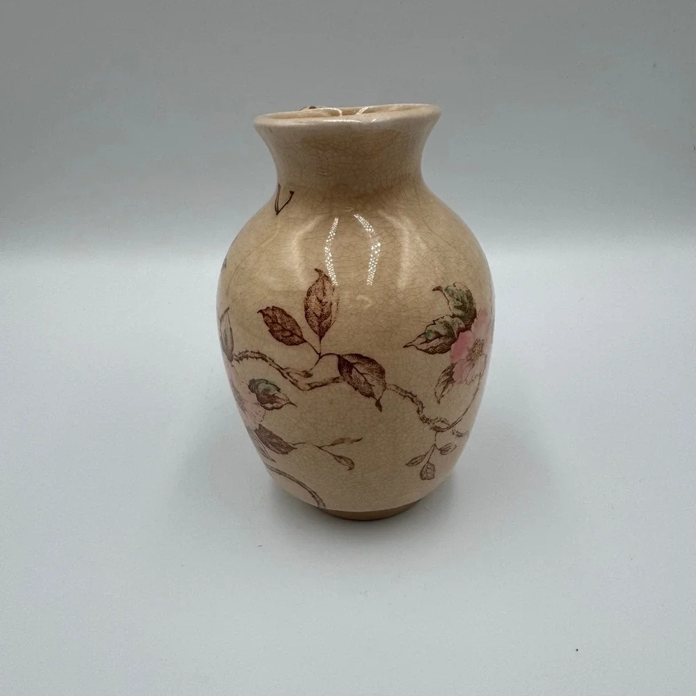Nasco Springtime Pitcher‎ Small Cream Floral Vintage Japan Ceramic Vase